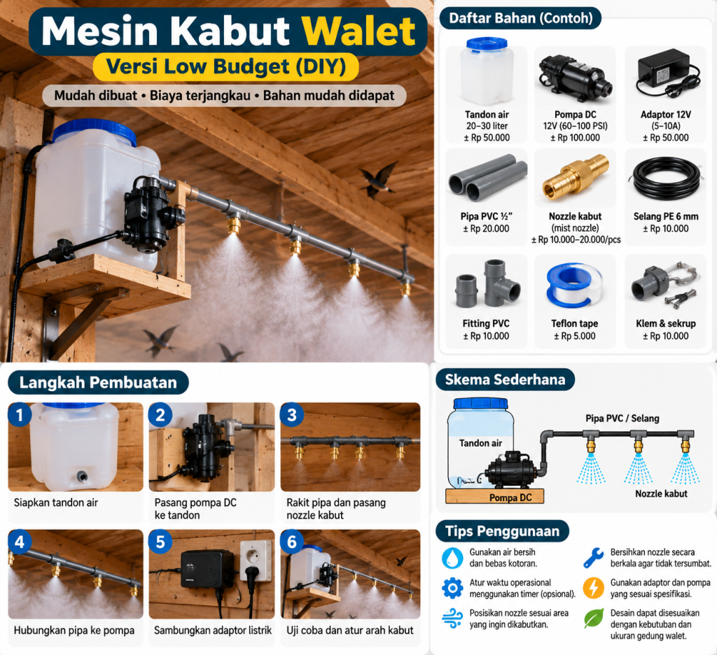 cara membuat mesin kabut walet sendiri